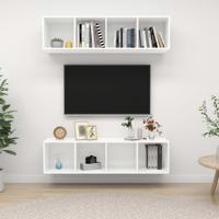 Tv-wandmeubelen 2 st spaanplaat wit