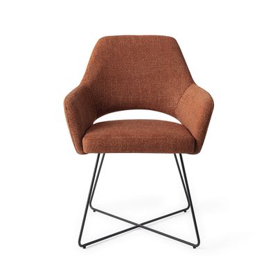 Jesper Home Yanai eetkamerstoel Tuscan Terra cross black
