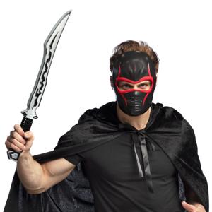 Carnaval verkleed Ninja set - accessoires - zwart - 2-delig - masker en zwaard