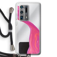 Paarse stroom: Huawei P40 Pro Plus Transparant Hoesje met koord