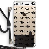 Eye pattern #2: iPhone 5 / 5S / SE Transparant Hoesje met koord