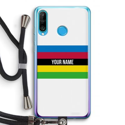 WK Wielrennen: Huawei P30 Lite Transparant Hoesje met koord