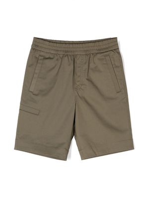 Moncler Enfant short en coton à patch logo - Vert