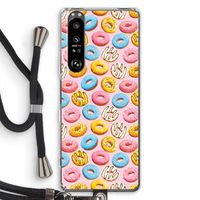 Pink donuts: Sony Xperia 1 III Transparant Hoesje met koord