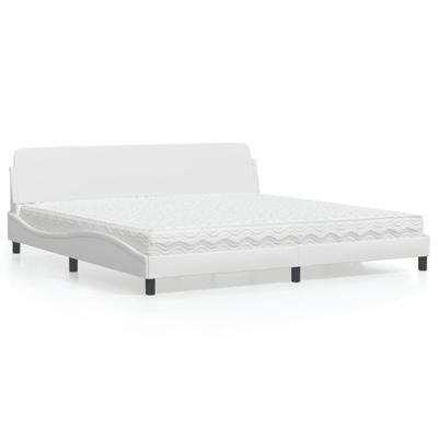 Bed met matras "Dover" kunstleer wit 200x200 cm