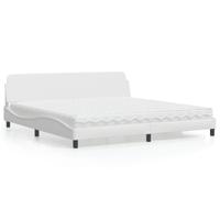 Bed met matras "Dover" kunstleer wit 200x200 cm