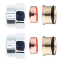 Belrad Block knelkoppeling 15 mm voor onderblok chroom