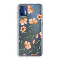 Peachy flowers: Motorola Moto G9 Plus Transparant Hoesje - thumbnail
