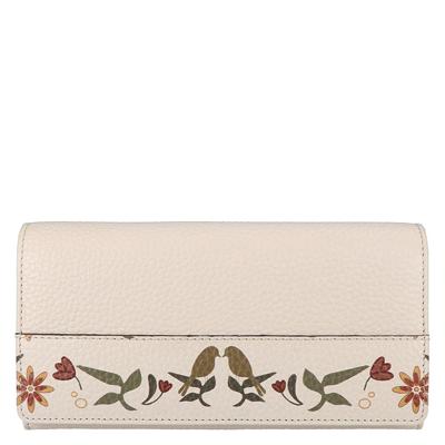 Leather Design Overslag Portemonnee RFID Revival Vintage Lola Off White