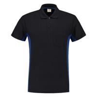 Tricorp Workwear 202002 Bi-color unisex poloshirt Marine blauw Koningsblauw L