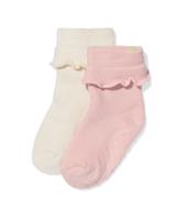 HEMA Babysokken terry ruffle - 2 paar beige (beige)