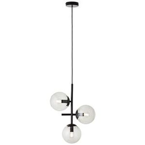 Brilliant Ariol Hanglamp 3-lichts - Zwart/Gerookt Glas