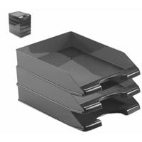 Plasticforte Brievenbakjes - Pakket van 10x stuks - A4 - zwart - kantoor postbakjes
