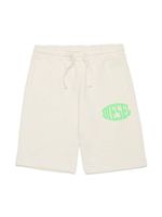 Diesel Kids Katoenen trainingsshorts met logoprint - Wit - thumbnail