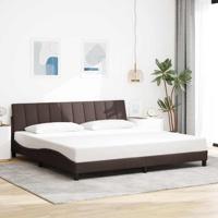 Bedframe zonder matras "Hanko" stof donkerbruin 200x200 cm