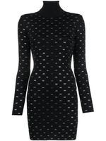 Elisabetta Franchi crystal-embellished ribbed minidress - Noir