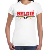 Belgie landen / voetbal t-shirt wit dames - thumbnail