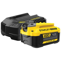 Stanley FATMAX V20 18V Startpakket 1x 4A Snellader + 4.0Ah Accu SFMCB14M1 Stanley FATMAX V20 18V Startpakket 1x 4A Snellader + 4.0Ah Accu SFMCB14M1