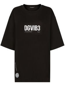 Dolce & Gabbana DGVIB3 logo-print cotton T-shirt - Noir