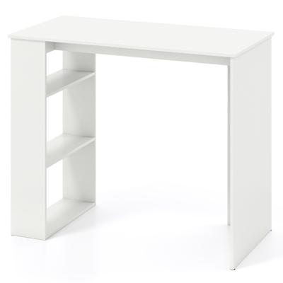 Computertisch 90 cm Bureau met Boekenplank Moderne en Eenvoudige Thuiswerk Bureau Wit