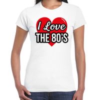 I love 80s verkleed t-shirt wit voor dames - 80s party verkleed outfit - thumbnail