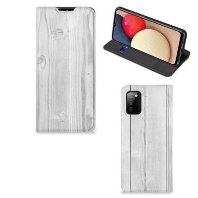Samsung Galaxy M02s | A02s Book | Wallet Case | White Wood