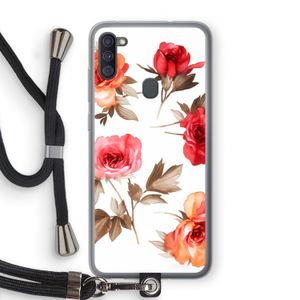 Roosjes: Samsung Galaxy A11 Transparant Hoesje met koord