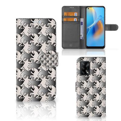 OPPO A74 4G | Telefoonhoesje | Met pasjeshouder | Salamander Grey