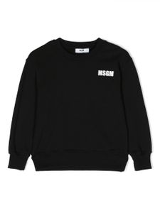 MSGM Kids sweat en coton à logo imprimé - Noir