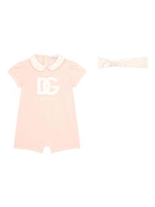 Dolce & Gabbana Kids trousseau de naissance en coton à logo imprimé - Rose