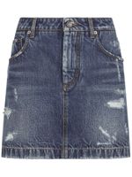 Dolce & Gabbana distressed-finish denim miniskirt - Bleu - thumbnail