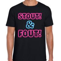 Verkleed T-shirt heren - stout en fout - neon - zwart - themafeest fout/goud/stout Verkleed T-shirt heren - stout en fout - neon - zwart - themafeest fout/goud/stout