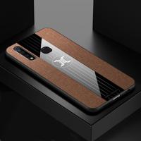 Voor vivo Z5X XINLI stiksels doek textuur schokbestendig TPU beschermhoes (bruin)