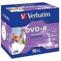 Verbatim DVD+R 16X 10st. Jewelcase Printable - thumbnail