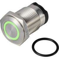 TRU COMPONENTS ONPOW6316F-10ZE/Q/G/12V/S Druktoets 36 V DC/AC 2 A 1x uit/(aan) IP65 Continu Groen 1 stuk(s)