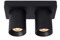 Lucide NIGEL - Plafondspot - LED Dim to warm - GU10 - 2x5W 2200K/3000K - Zwart