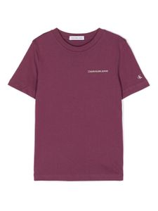 Calvin Klein Kids t-shirt en coton à logo imprimé - Violet