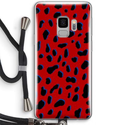 Red Leopard: Samsung Galaxy S9 Transparant Hoesje met koord