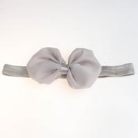 2 PC'S baby hoofdband lint chiffon Bow kinderen haar band hoofddeksels (grijs)