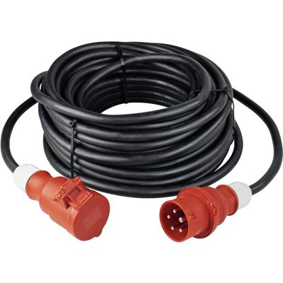 AS Schwabe 60518 Stroom Verlengkabel 32 A Zwart 25.00 m H07RN-F 5G 4 mm² Met fasewisselaar