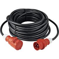 AS Schwabe 60518 Stroom Verlengkabel 32 A Zwart 25.00 m H07RN-F 5G 4 mm² Met fasewisselaar