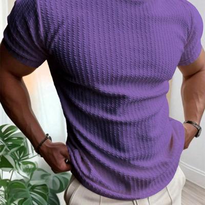 Bon&Bon Homme Casual Heren T-shirt - Zwart - Ronde Hals - Korte Mouwen Paars / S