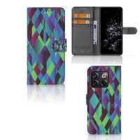 OnePlus 10T | Book Case | Abstract Green Blue