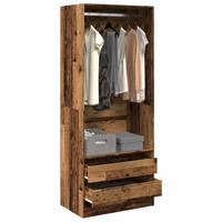 Kledingkast 80x50x200 cm bewerkt hout oud hout