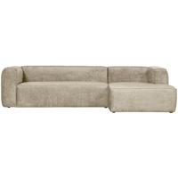 WOOOD Loungebank 'Bean' Rechts, Structure Velvet, kleur Buttermilk