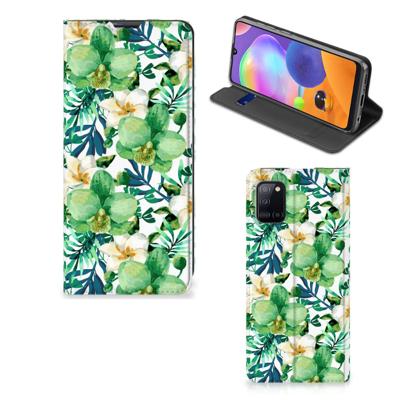 Samsung Galaxy A31 Smart Cover Orchidee Groen Samsung Galaxy A31 Smart Cover Orchidee Groen