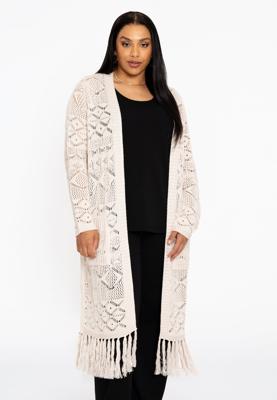Yoek Vest lang gebreid | Licht Bruin | Maat 58/60