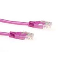 ACT Roze 10 meter U/UTP CAT5E patchkabel met RJ45 connectoren - thumbnail