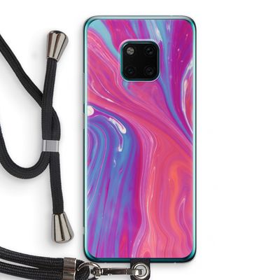 Paarse stroom: Huawei Mate 20 Pro Transparant Hoesje met koord