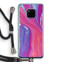 Paarse stroom: Huawei Mate 20 Pro Transparant Hoesje met koord
